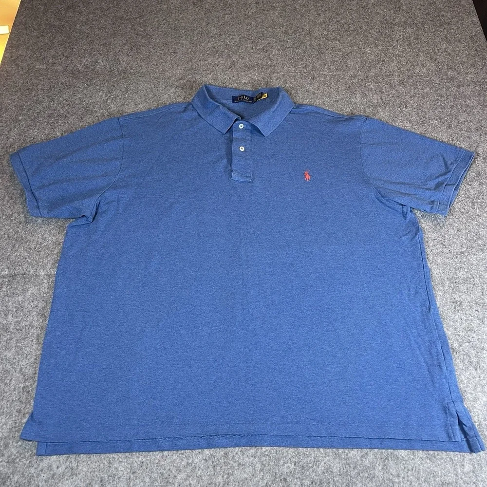 Polo Ralph Lauren Polo Shirt Mens 3XB Big Blue Embroidered Pony Knit Golf